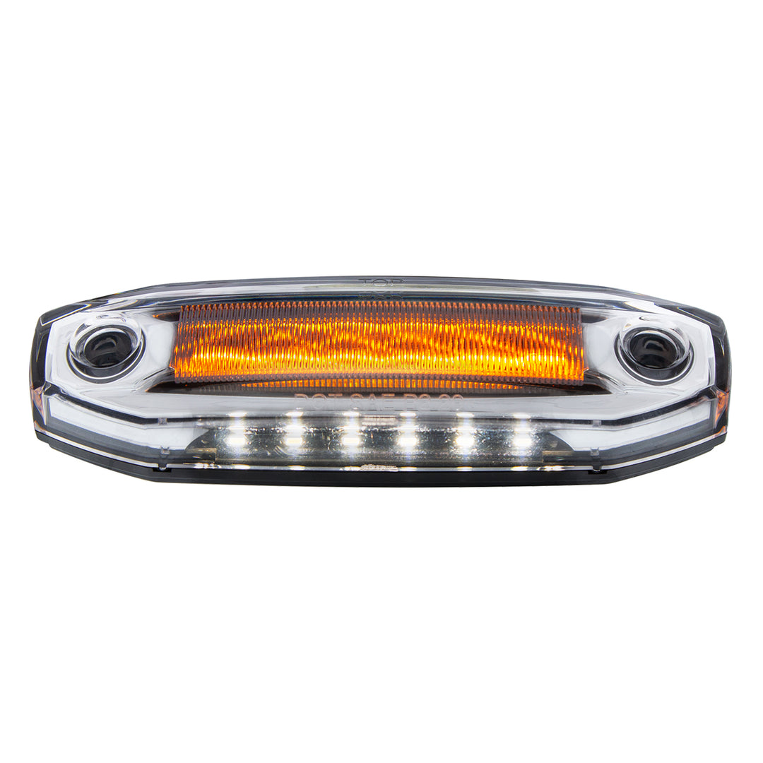 6 Amber LED Light (Clearance/Marker) With 6 White LED Side Ditch Light