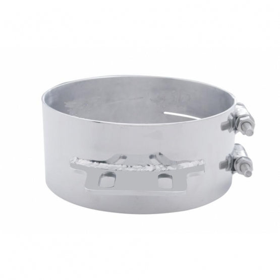 8" Stainless Butt Joint Exhaust Clamp - Straight Bracket