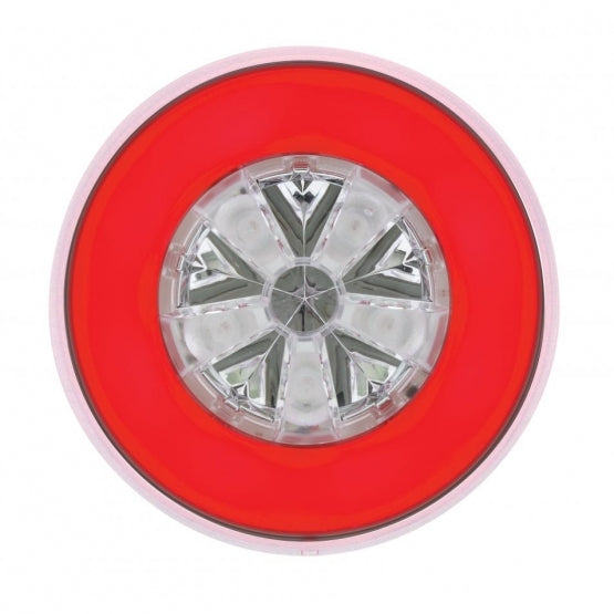 18 LED 4" Round GloLight (Stop, Turn &amp; Tail) - Red LED/Red Lens (Card)