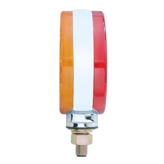 34 LED Single Stud Reflector Double Face Turn Signal Light - Amber &amp; Red LED/Amber &amp; Red Lens