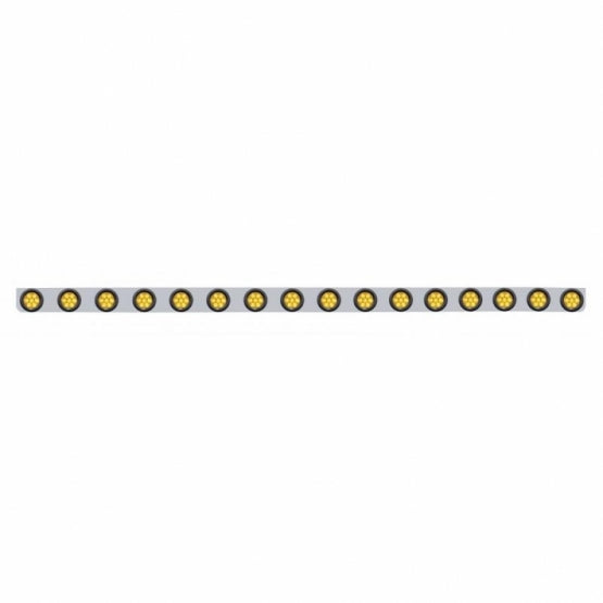 79-1/2" SS Bumper Light Bracket With 16X 7 LED 2" Reflector Light -Amber LED & Lens