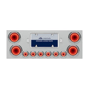SS Rear Center Panel With Four 23 LED 4" Lights & Six 9 LED 2" Mirage Lights & Bezels - Red LED/Clear Lens