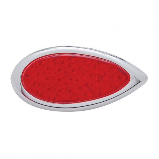 39 LED "Teardrop" Light With Plastic Bezel (Stop, Turn &amp; Tail) - Red LED/Red Lens