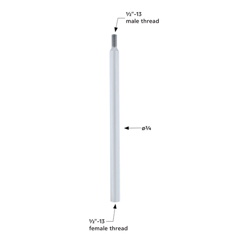 12" Shifter Shaft Extension - Liquid Silver