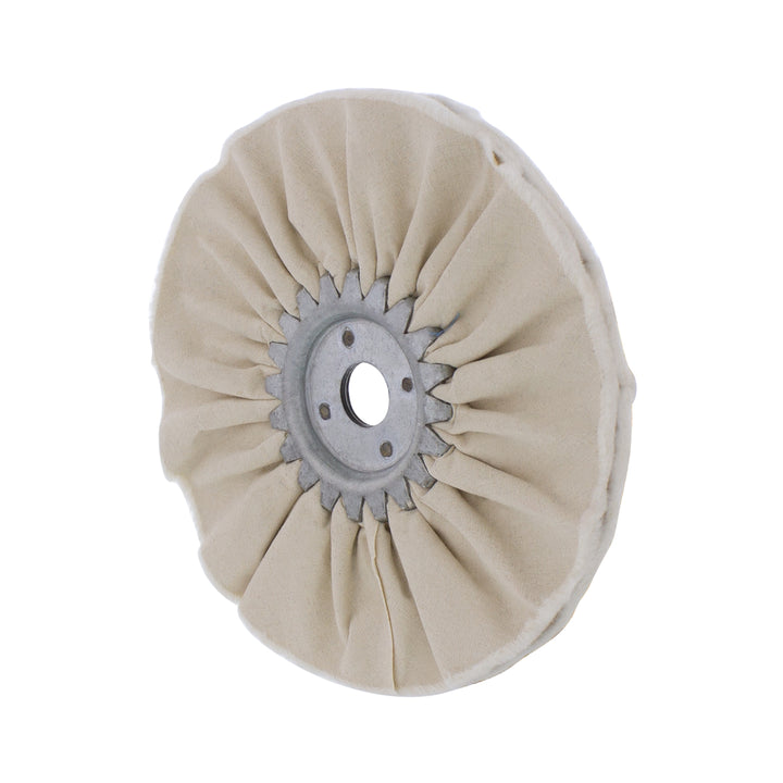 6" White Treated Airway Buff - 5/8" &amp; 1/2" Arbor