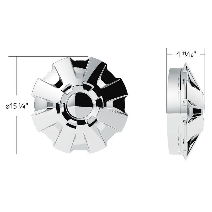 Rubicon Front Axle Cover Kit With 33mm Thread-On Nut Covers-Chrome