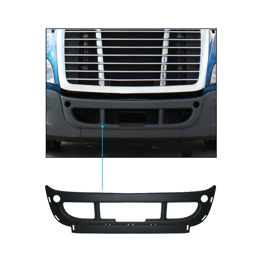 Center Bumper With Center Trim Mounting Holes For 2008-2017 Freightliner Cascadia