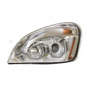 Chrome Projection Headlight With White LED Position Light For 2008-2017 Freightliner Cascadia - Driver