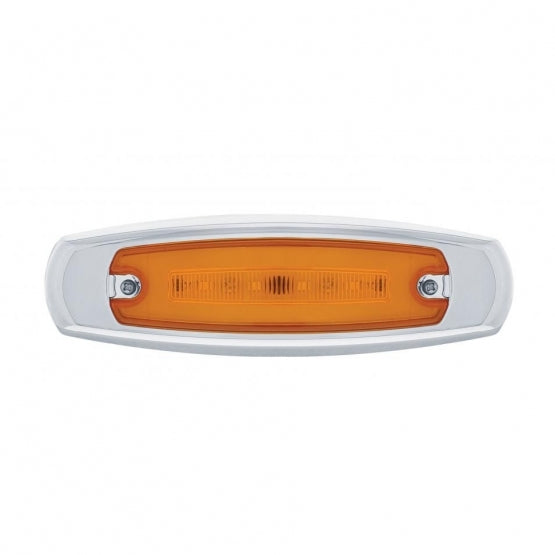 16 LED Rectangular GloLight With Bezel (Clearance/Marker) - Amber LED/Amber Lens