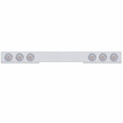 Chrome 1 Piece Rear Light Bar With Six 10 LED 4" Lights & Bezels - Red LED/Clear Lens