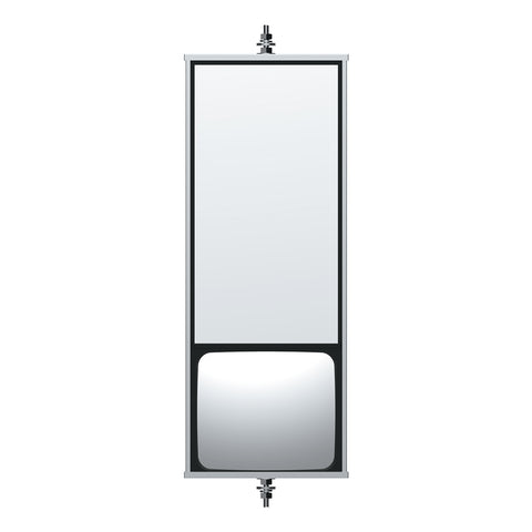 6" X 16" 430 Stainless Steel West Coast Mirror With Convex Lower Mirror - Non Heated