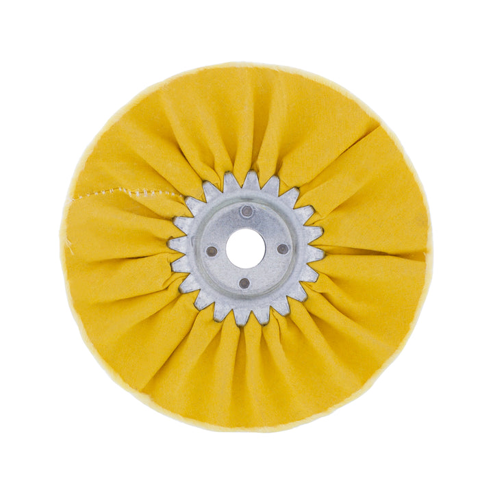 6" Yellow Treated Airway Buff - 5/8" &amp; 1/2" Arbor