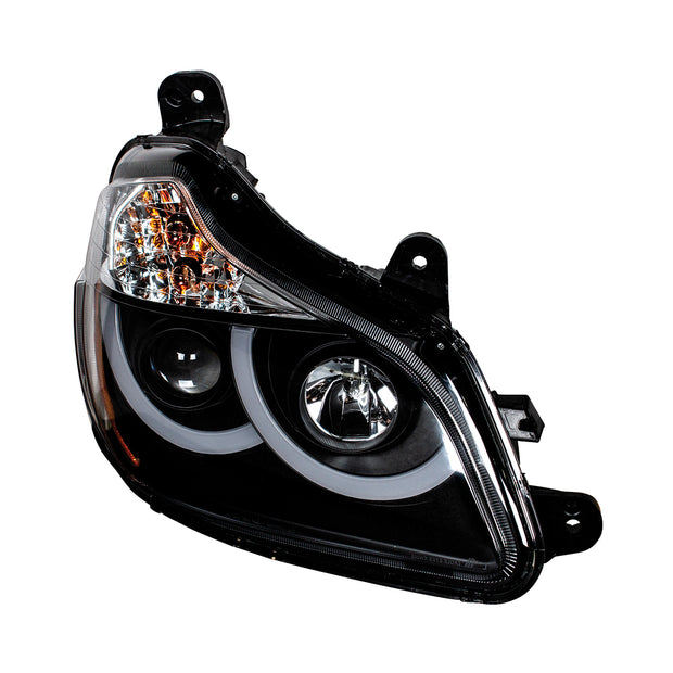 Black Projection Headlight With LED Position Light For 2013-2021 Kenworth T680 - Passenger