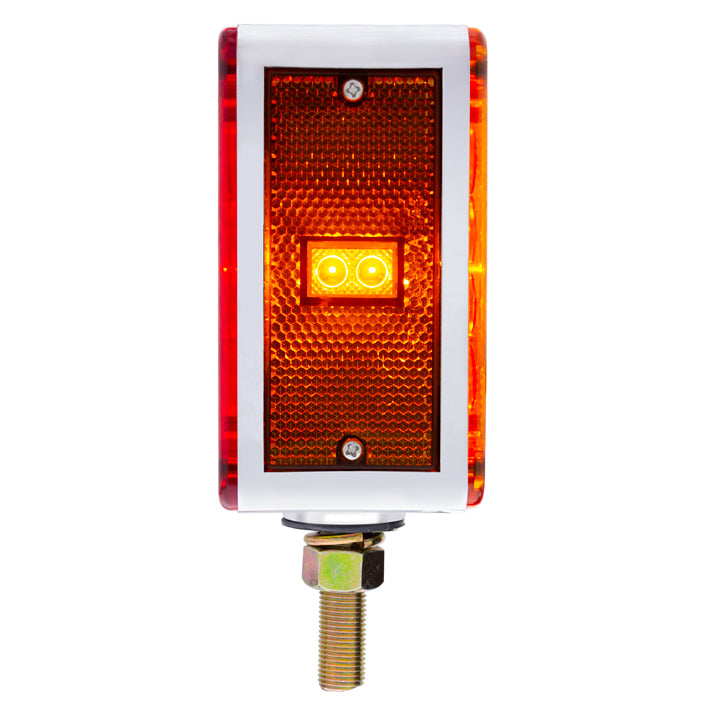 52 LED Single Stud Double Face Turn Signal Light (Passenger) - Amber &amp; Red LED/Amber &amp; Red Lens