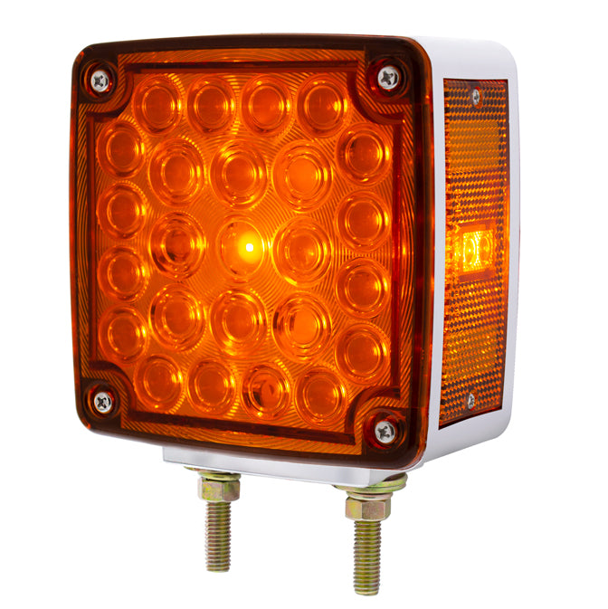 52 LED Double Stud Double Face Turn Signal Light (Driver) - Amber &amp; Red LED/Amber &amp; Red Lens
