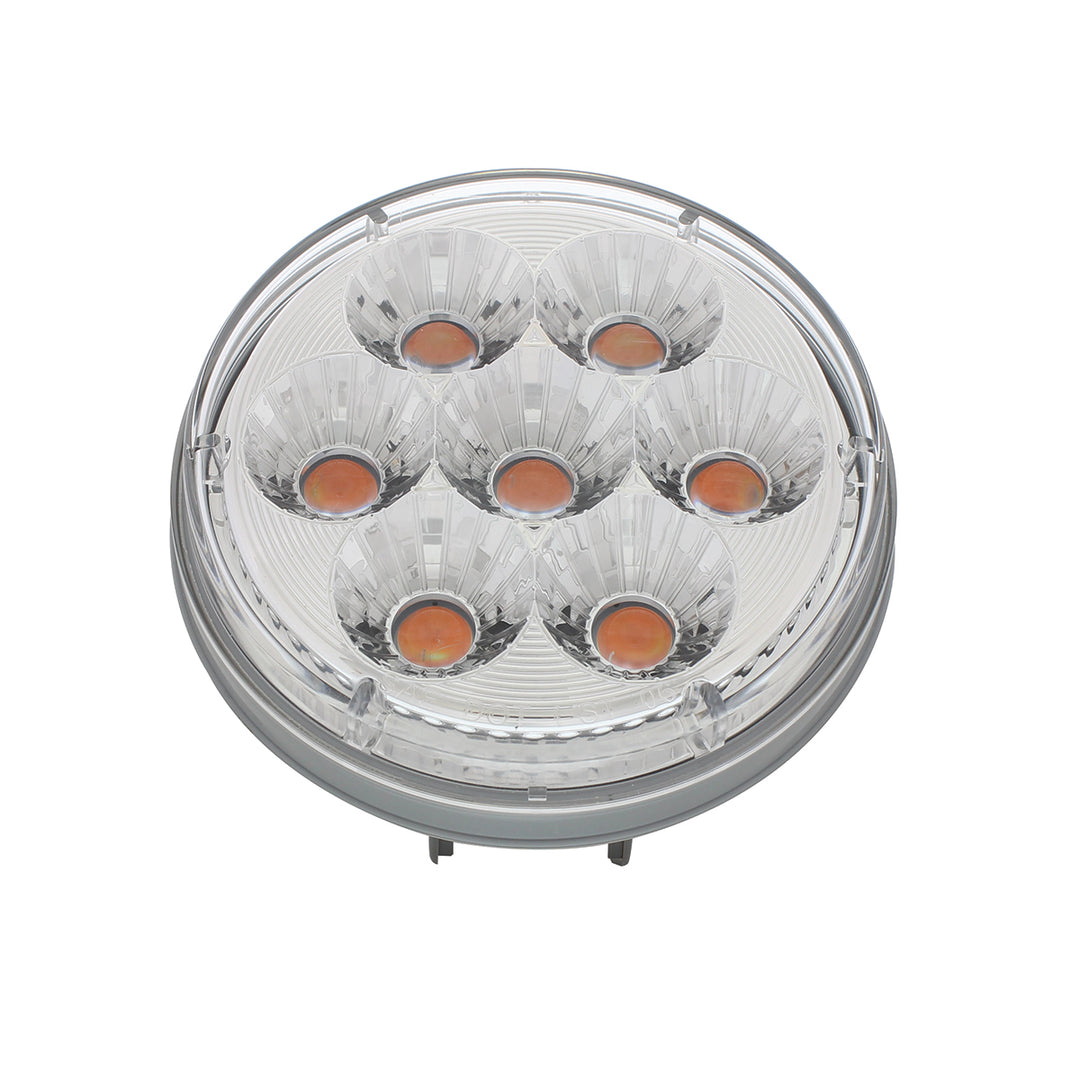 14 LED 4" Round Double Fury Light (Stop, Turn &amp; Tail) - Red &amp; Amber LED/ Clear Lens