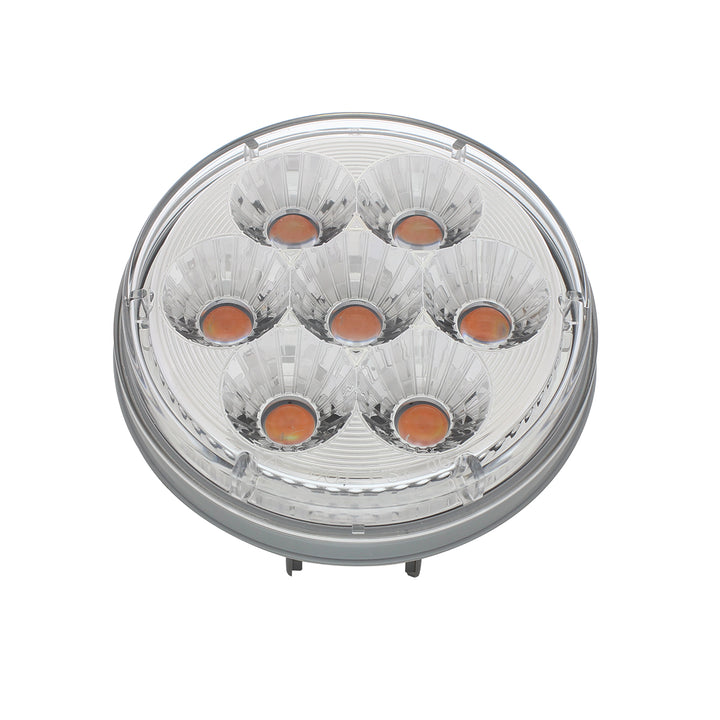 14 LED 4" Round Double Fury Light (Stop, Turn &amp; Tail) - Red &amp; Amber LED/ Clear Lens