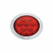 7 LED 4" Round SS Flange Light (Stop, Turn & Tail) - Red LED/Red Lens