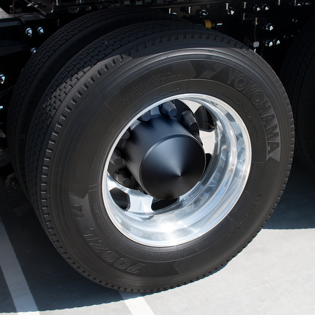 Pointed Rear Axle Cover With 33mm Standard Thread-On Nut Covers - Matte Black