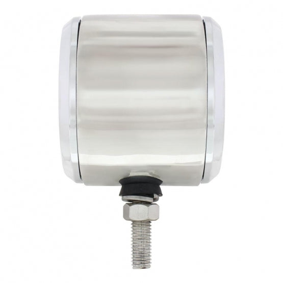 Stainless 2-1/2" Double Face Light With LED Lights &amp; Bezels - Amber &amp; Red LED/Amber &amp; Red Lens