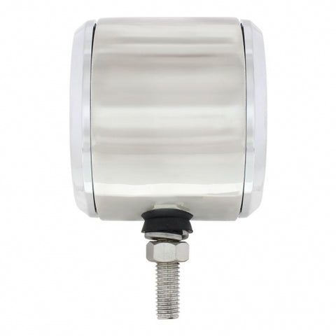 Stainless 2-1/2" Double Face Light With LED Lights & Bezels - Amber & Red LED/Amber & Red Lens