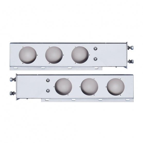 3-3/4" Bolt Pattern Deluxe Stainless Spring Loaded Light Bar With 6X 4" Light Cutouts (Pair)