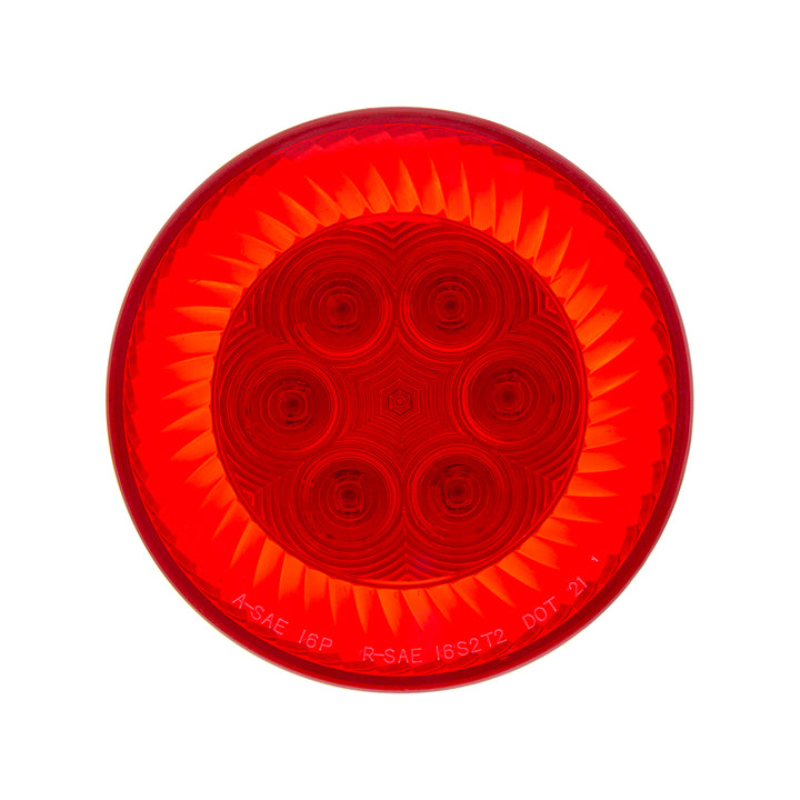 16 LED 4" Round Turbine Light (Stop, Turn &amp; Tail) - Red LED/Red Lens