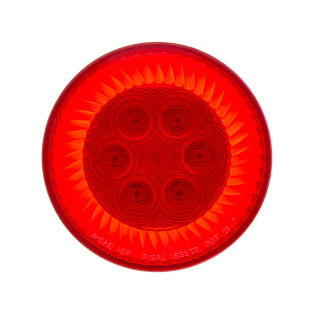 16 LED 4" Round Turbine Light (Stop, Turn & Tail) - Red LED/Red Lens