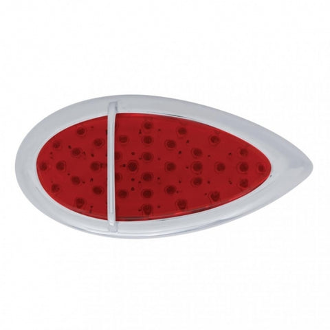 39 LED Flush Mount "Teardrop" Light (Stop, Turn & Tail) - Red LED/Red Lens