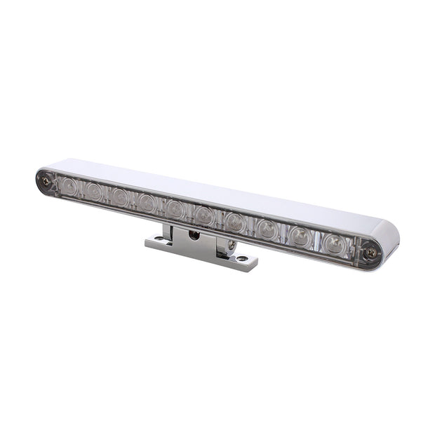 10 LED Dual Function 3rd Brake Light With Chrome Swivel Pedestal Base - Red LED/Clear Lens