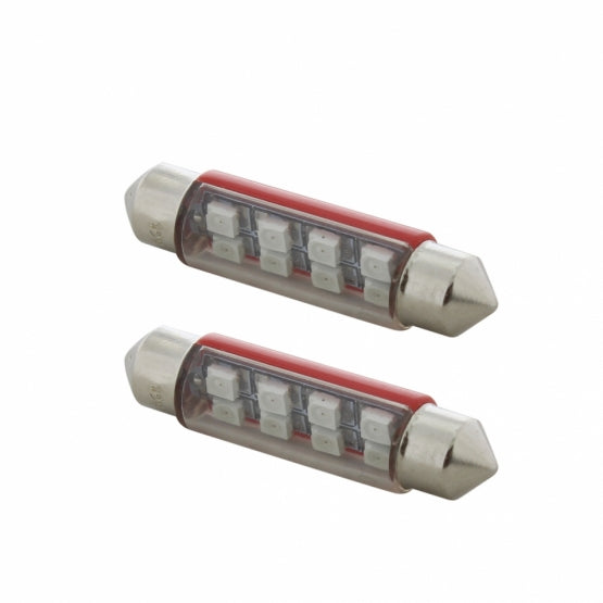 8 SMD High Power Micro LED 211-2 Dome Light Bulb - Red (2-Pack)