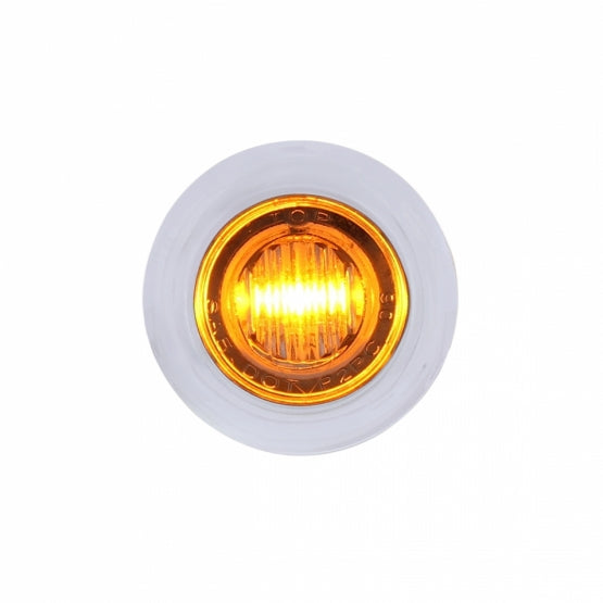 3 LED Dual Function 3/4" Mini Light With Bezel (Clearance/Marker) - Amber LED/Clear Lens