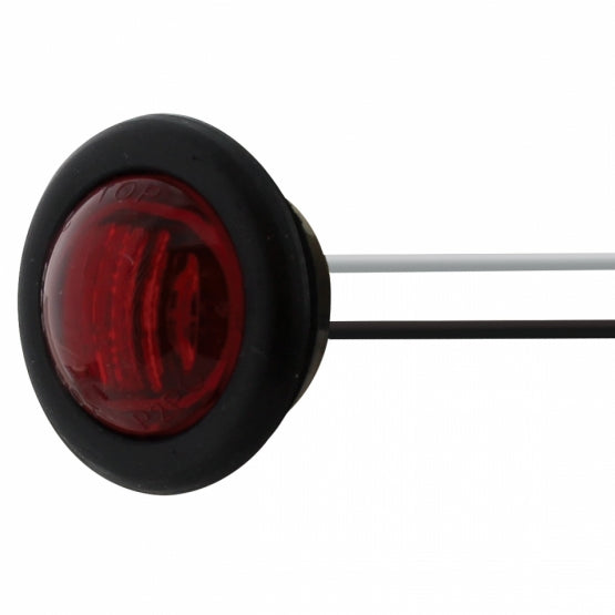 Single SMD LED 3/4" Mini Light (Clearance/Marker) With Rubber Grommet - Red LED/Red Lens