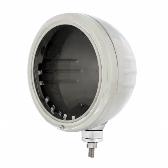 Stainless Classic Style Embossed Stripe Headlight Housing