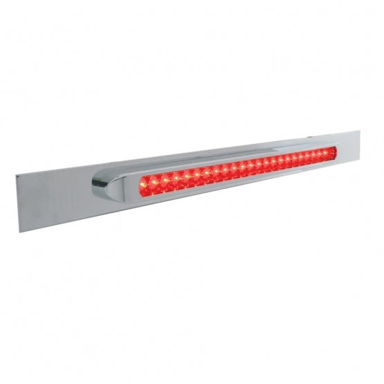 Chrome Top Mud Flap Plate With 23 SMD LED Light Bar & Bezel - Red LED/Red Lens (Each)