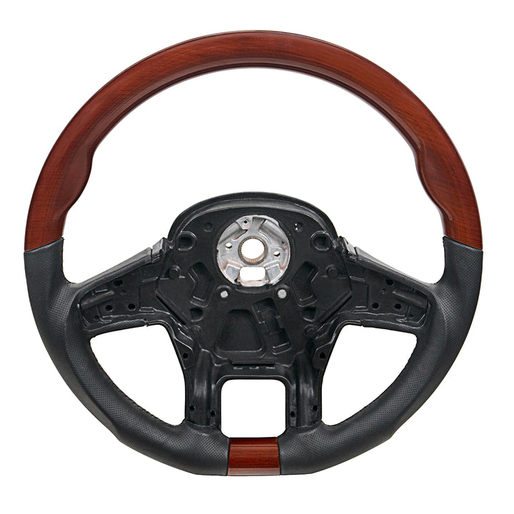 18" YourGrip Leather And Wood Steering Wheel For 2012-2021 Peterbilt 579 &amp; 2013-2021 Kenworth T680