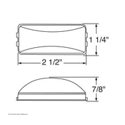 Single Bulb Rectangular Light (Clearance/Marker) - Red Lens