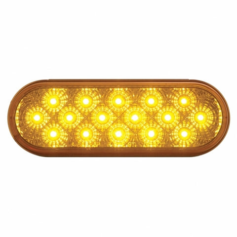 16 LED 6" Oval Reflector Turn Signal Light Kit - Amber LED/Amber Lens
