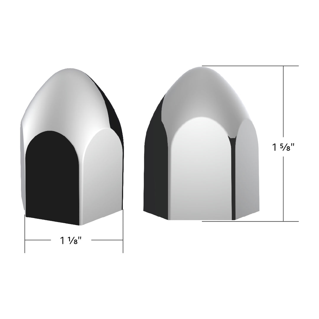 15/16" X 1 5/8" Chrome Plastic Bullet Nut Cover - Push-On