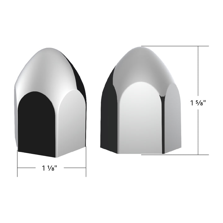 15/16" X 1 5/8" Chrome Plastic Bullet Nut Cover - Push-On