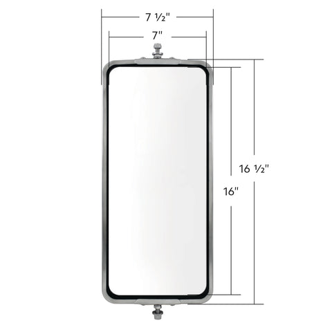 7" X 16" 430 Stainless Steel West Coast Style Mirror - Non Heated