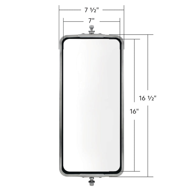 7" X 16" 430 Stainless Steel West Coast Style Mirror - Non Heated