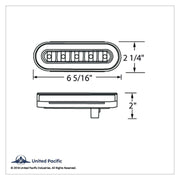 22 LED 6" Oval GloLight With Divider Bar Inner Design (Stop, Turn & Tail) - Red LED/Red Insert (Card)