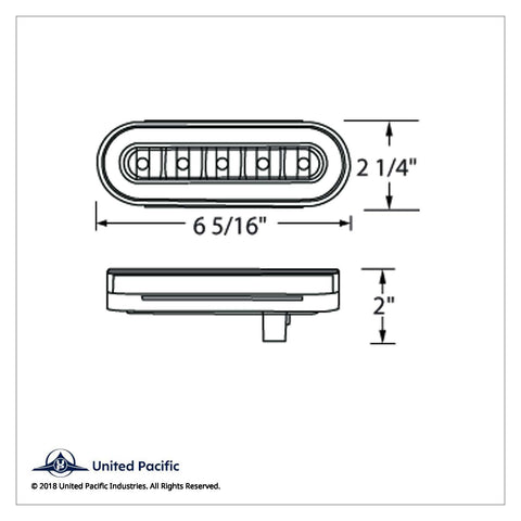 22 LED 6" Oval GloLight With Divider Bar Inner Design (Stop, Turn & Tail) - Red LED/Red Insert (Card)