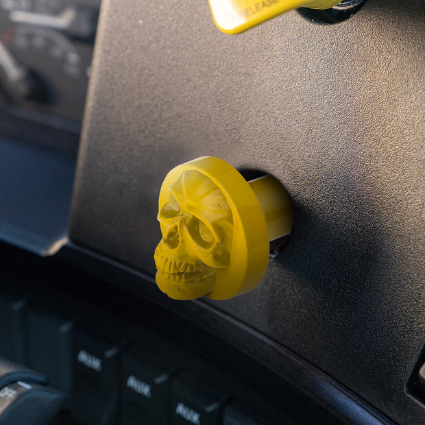 Skull Air Valve Knob - Electric Yellow