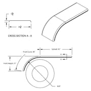 80" 430 Stainless Steel (16ga) Smooth Half Fender - SE Series (Pair)