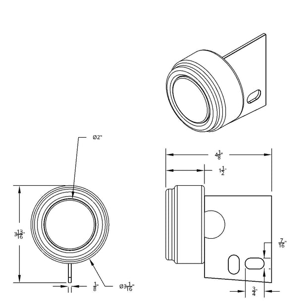 Mud Flap Hanger End Light With Grommet - Amber