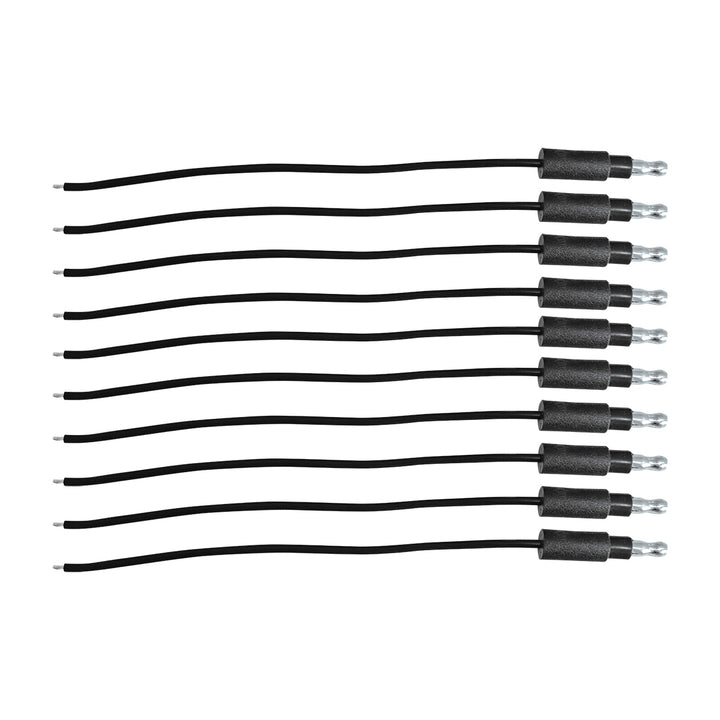 6" Single Lead Wire With .180 Bullet Termination &amp; Stripped End - Black (10 Pcs)