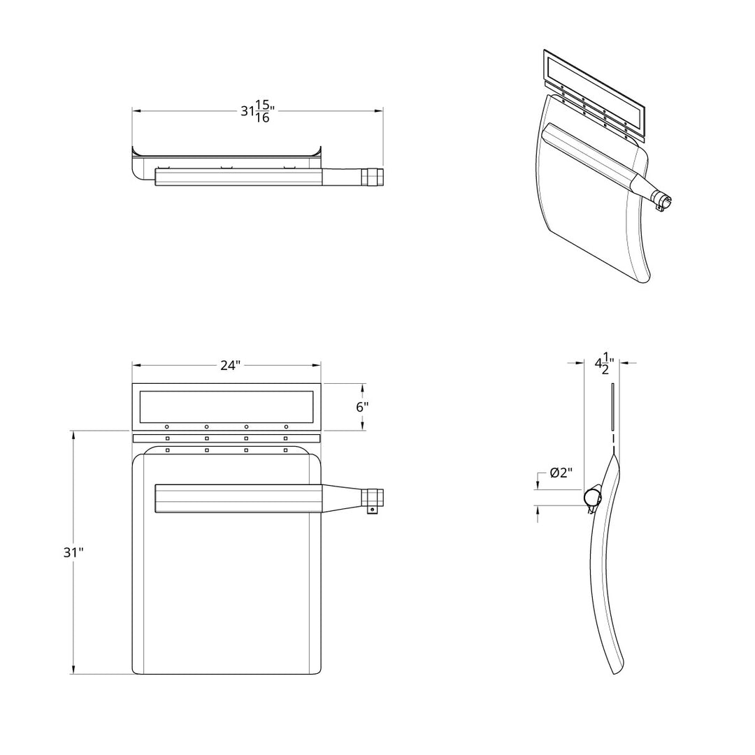 24" X 29" Stainless Quarter Fender Set - Triangle Bracket