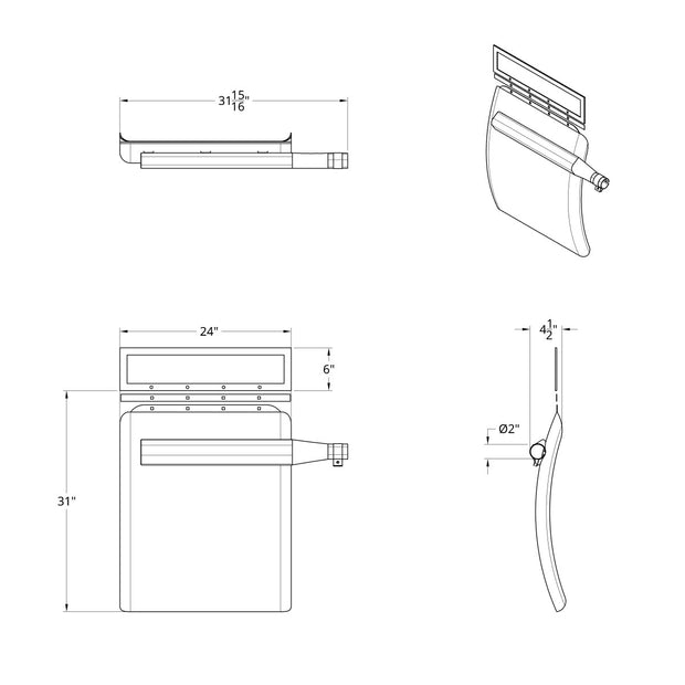 24" X 29" Stainless Quarter Fender Set - Triangle Bracket